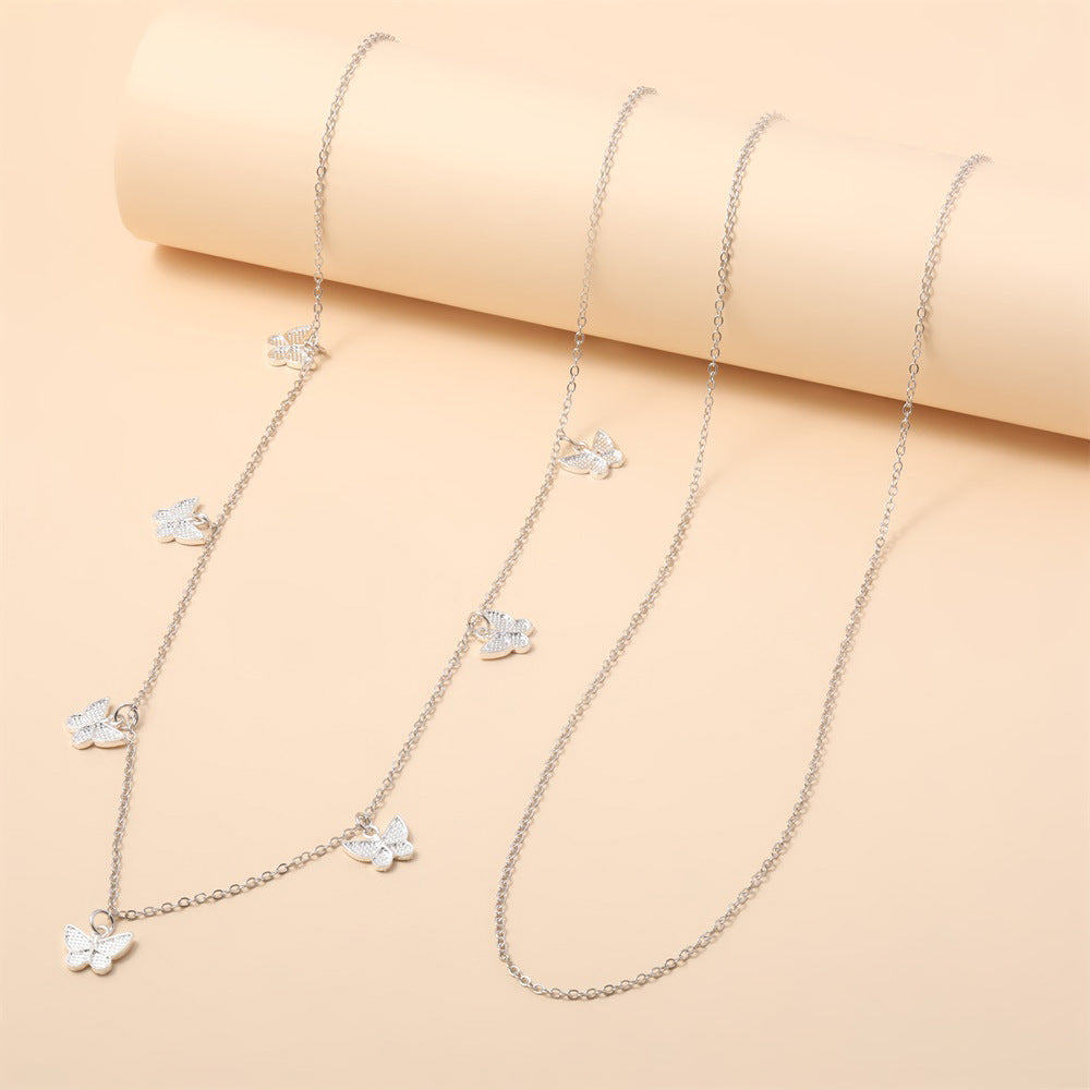 Double Layer Butterfly Metal Waist Chain