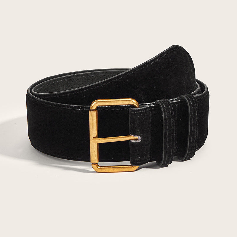 Vintage Suede Wide Waist Belt