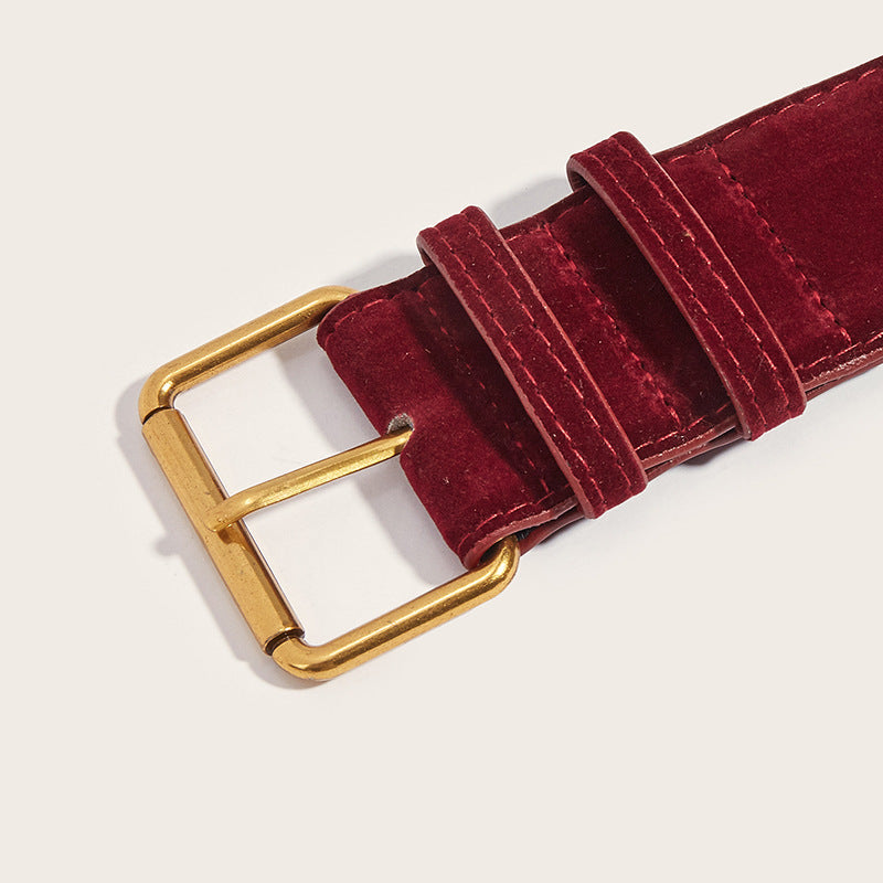 Vintage Suede Wide Waist Belt