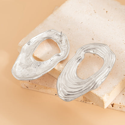 Liquid Irregular Ruched Flower Earrings
