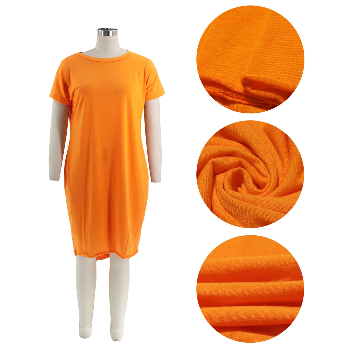 Summer Solid Color Pocket Front Short Back Length Irregular Asymmetric Dress