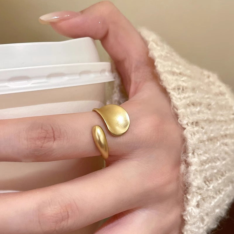 Open Irregular Ring Matte Gold Knuckle Ring