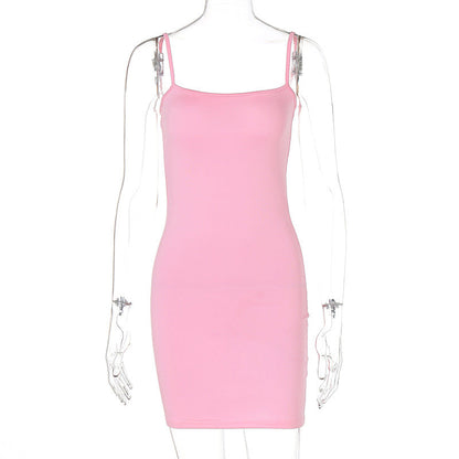 Summer Sexy Sleeveless Slim Fit Backless Sheath Dress Women Clothing