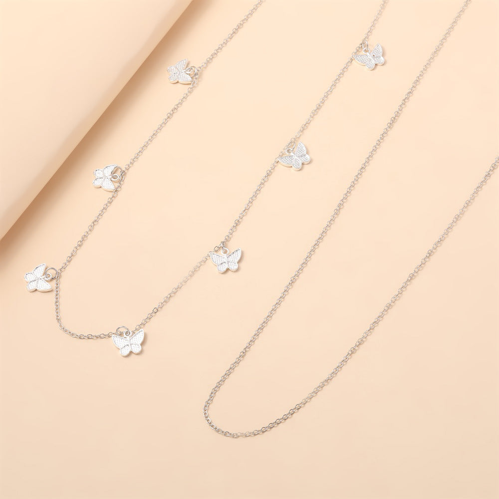 Double Layer Butterfly Metal Waist Chain