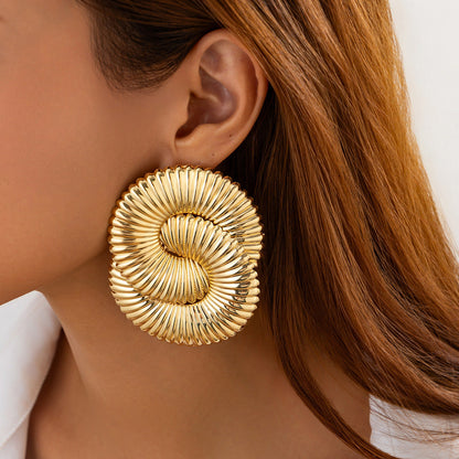 Liquid Irregular Ruched Flower Earrings