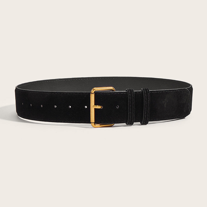 Vintage Suede Wide Waist Belt