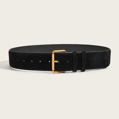 Vintage Suede Wide Waist Belt