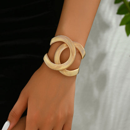 Exaggerated Coiled Wrap Bangle Bracelet