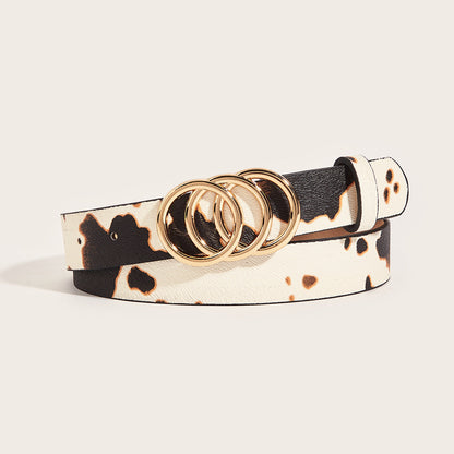 Retro Animal Print Statement Waist Belt