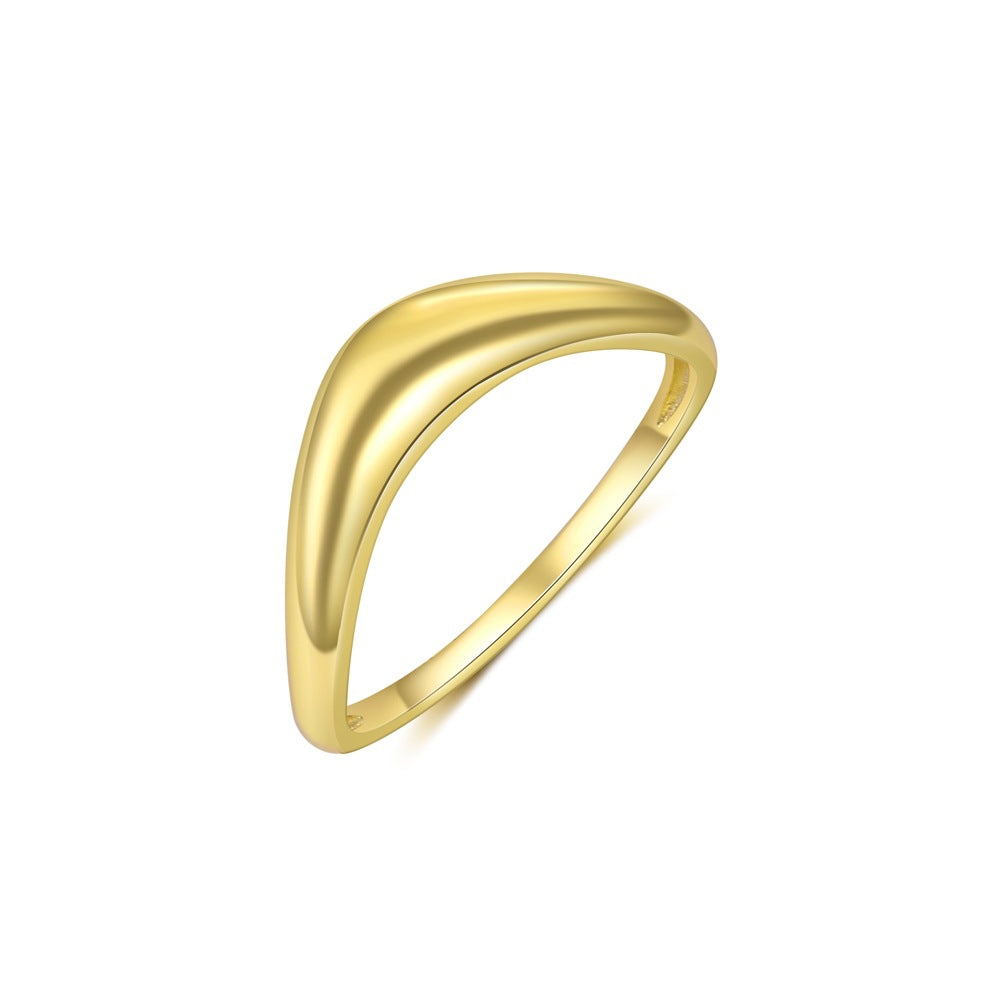 Sterling Silver Square Geometric Zirconia Ring
