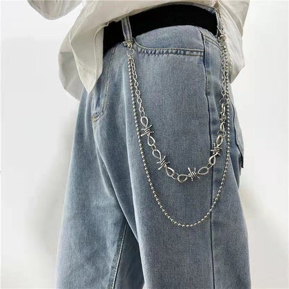 Punk Spike Metal Double Layer Waist Chain