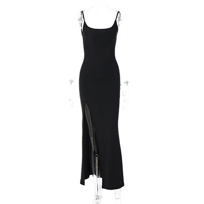 Strapless Bodycon High Split Midi Dress