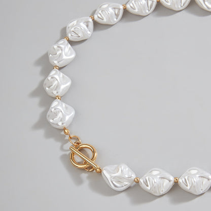 Vintage Baroque Pearl Irregular Statement Necklace