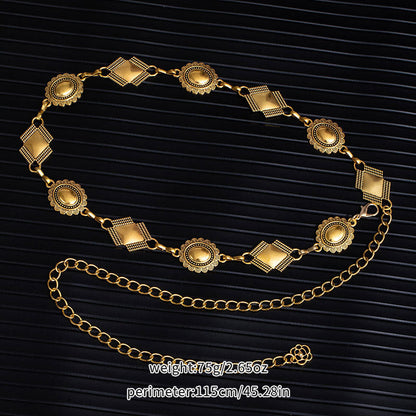 Rhombus Metal Boho Adjustable Waist Chain