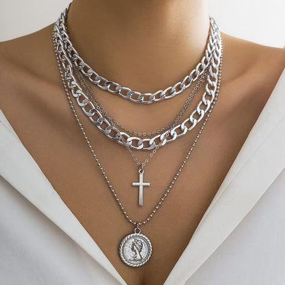 Multi Layer Cross Pendant Gothic Necklace
