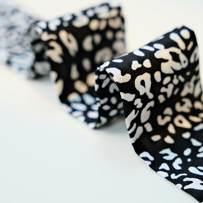 Leopard Print Skinny Long Neck Tie Ribbon Scarf