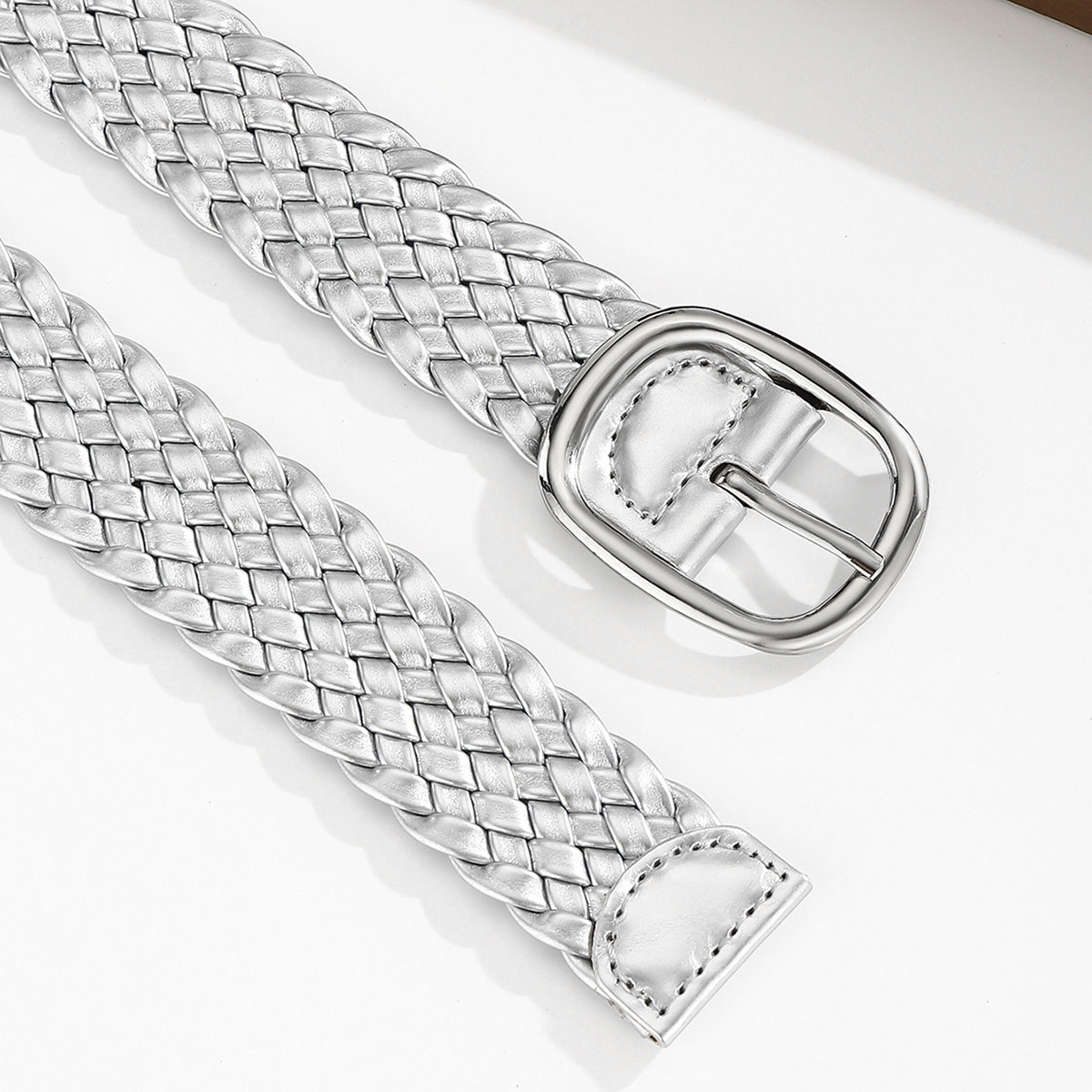 Handmade Woven Patent Leather Belt