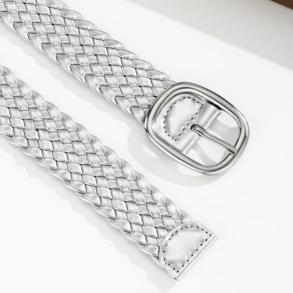 Handmade Woven Patent Leather Belt