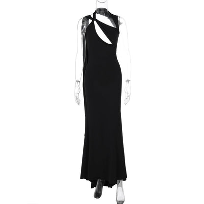 Best Seller in Women Clothing Autumn Winter Sexy Cutout Bandage Sleeveless Solid Color Dress Women