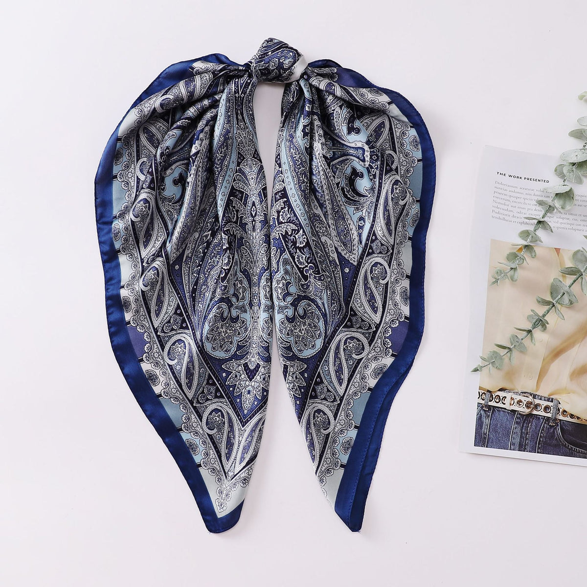 Elegant Paisley Square Shirt Neck Scarf