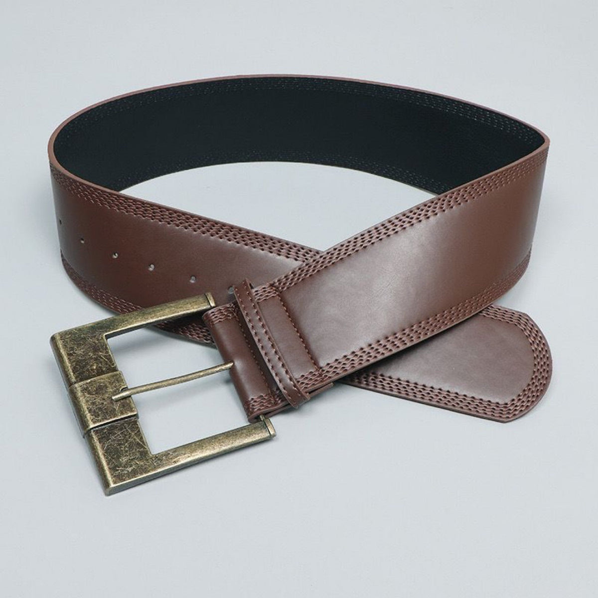 Vintage Wide Brown Waist Belt