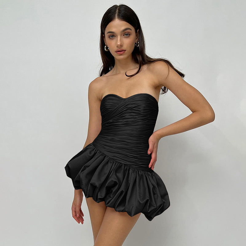 Women Clothing Summer Collection Graceful Fashionable Sexy Tube Top Backless Bud Dress