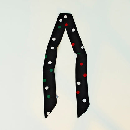 Polka Dot Skinny Long Neck Tie Ribbon Scarf