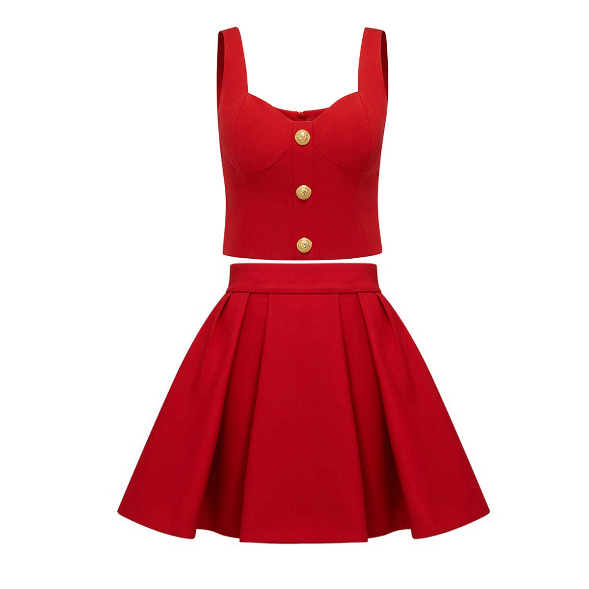 Summer Suspenders Vest A line Skirt Skirt Subnet Red Skirt Outfit Women