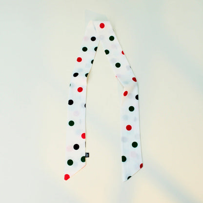Polka Dot Skinny Long Neck Tie Ribbon Scarf