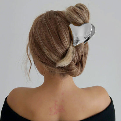 Metal Heart Design Hair Claw