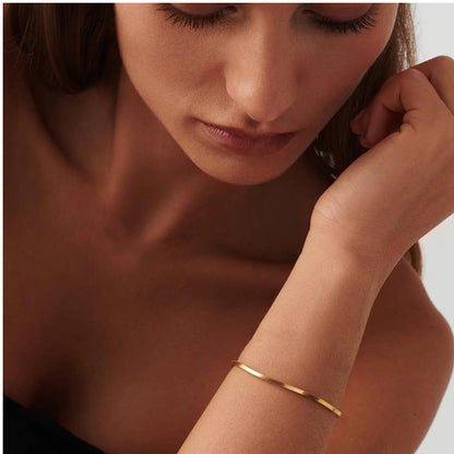 Minimalist 18K Gold Stainless Steel Chain Bracelet