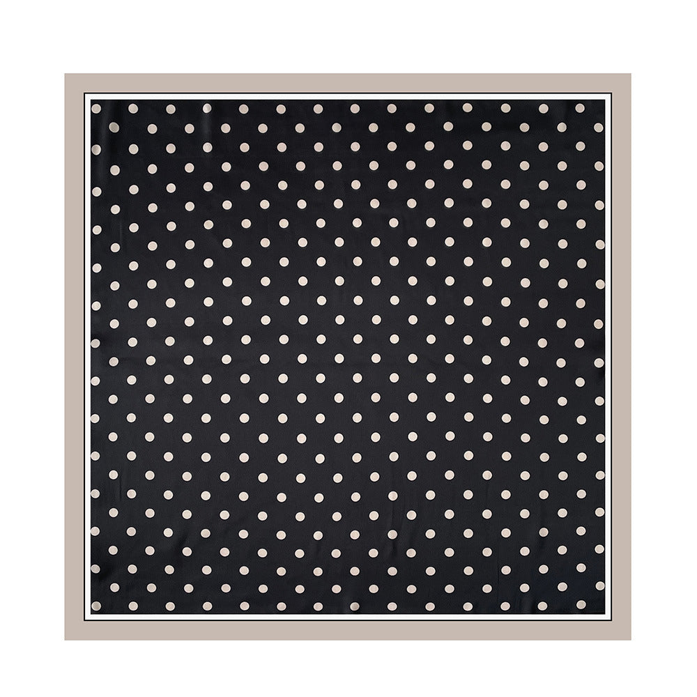 Polka Dot Square Neck Ribbon Head Scarf
