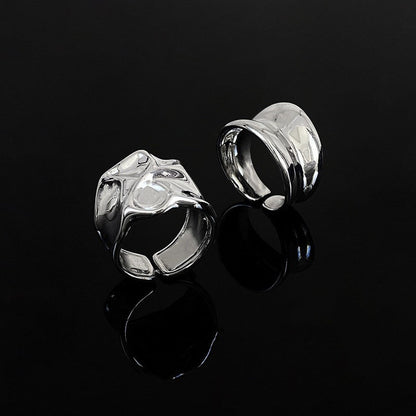 Vintage Textured Silver Open Index Ring