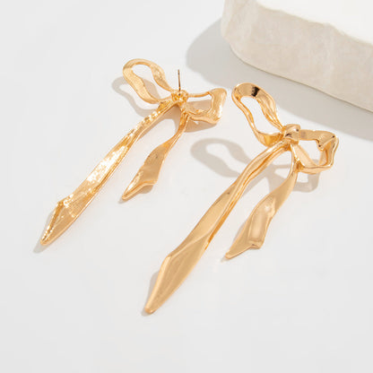 Liquid Irregular Ruched Bow Earrings