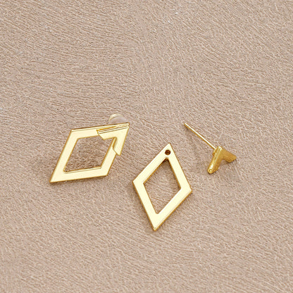 Geometric Double Layer Diamond Earrings