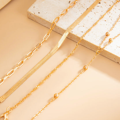 Layered Serpentine Chain Finger Bracelets