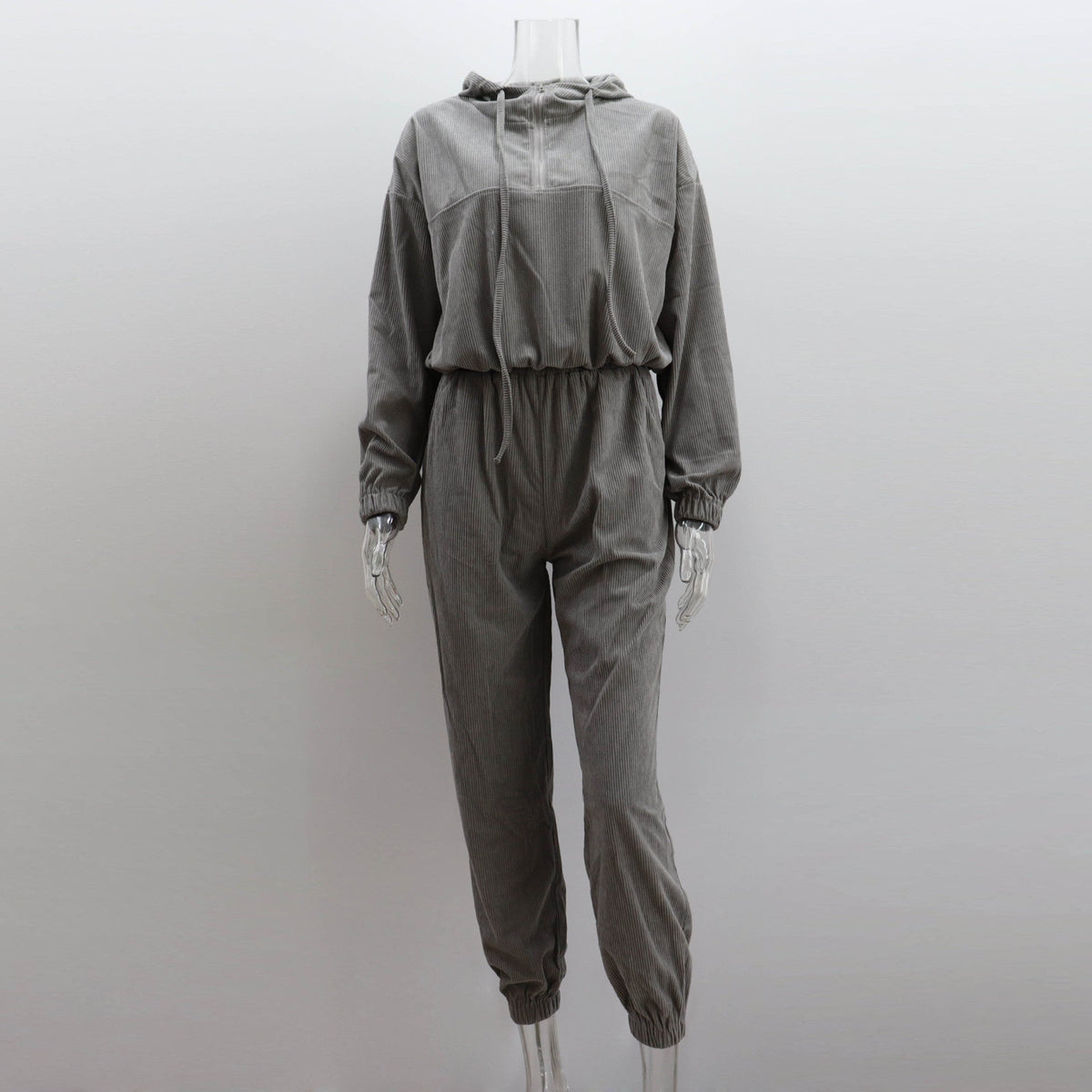 Corduroy Suit Women Sports Casual Autumn Winter Zipper Hooded Sweatshirt Sweatpants Two Piece Set Women