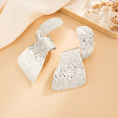 Minimalist Irregular Spiral Geometric Stud Earrings