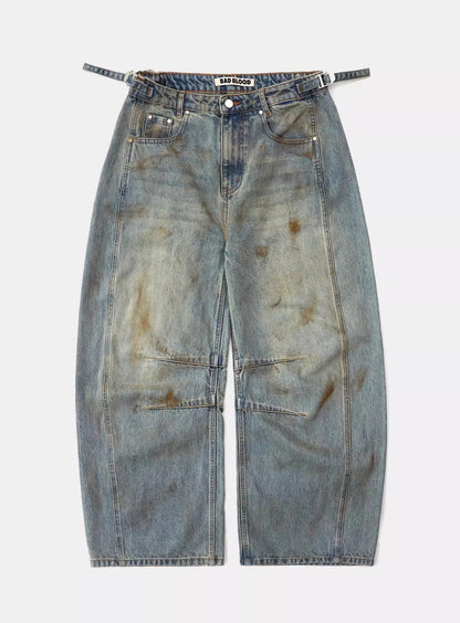 Vintage Distressed Wide Leg Jeans