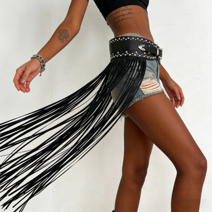 Y2K Punk Tassel Rivet Alloy Buckle Belt