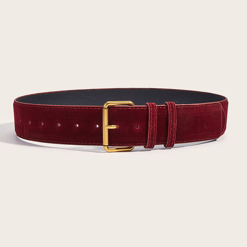 Vintage Suede Wide Waist Belt