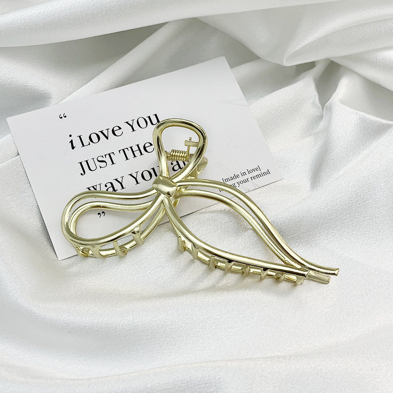 Premium Bow Metallic Large Hair Claw