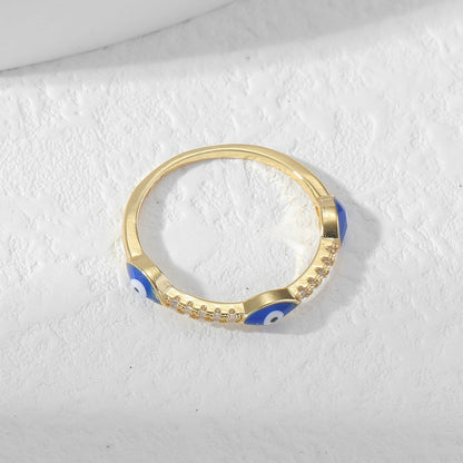 Minimalist Evil Eye Gold Plated Ring