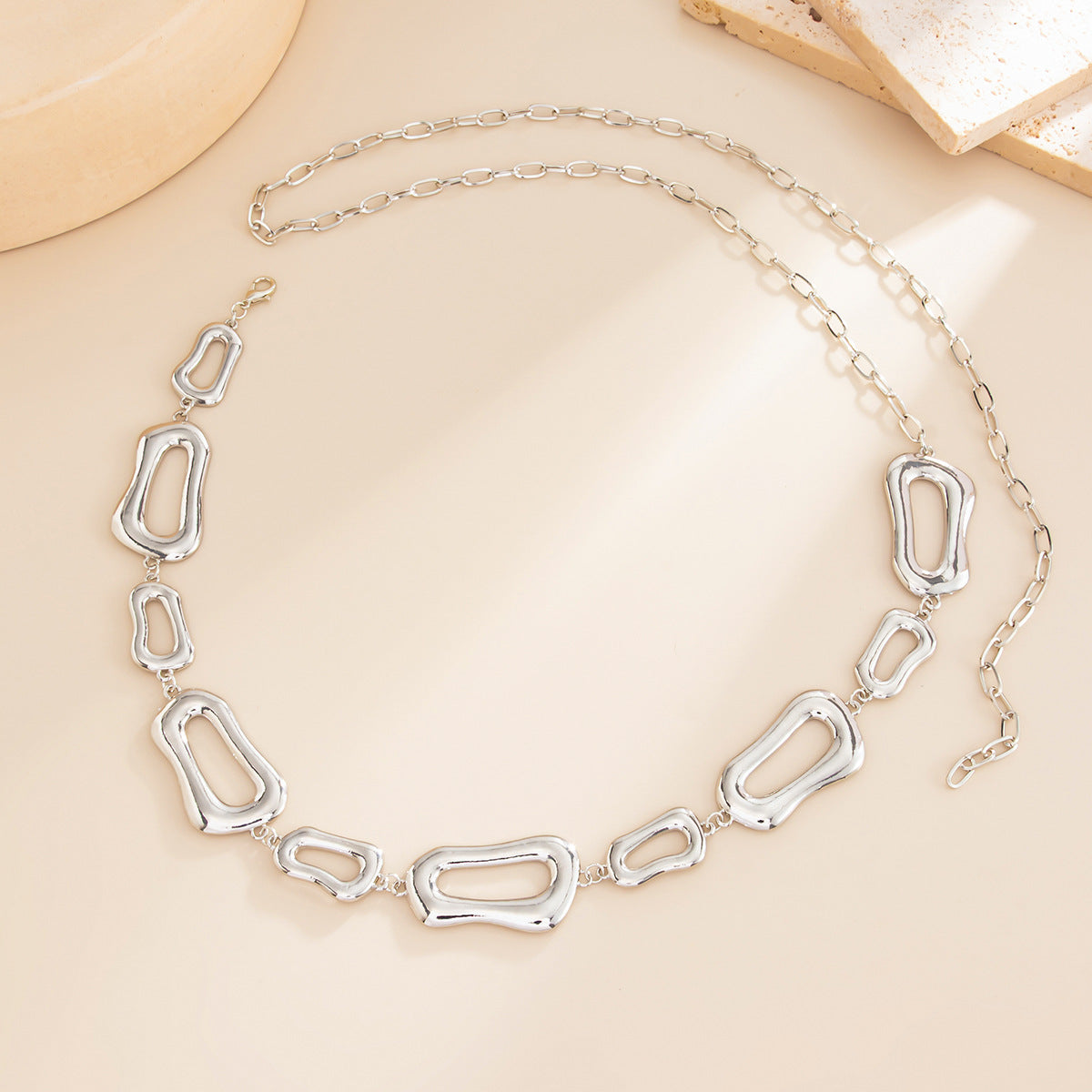 Geometric Irregular Rectangle Waist Chain