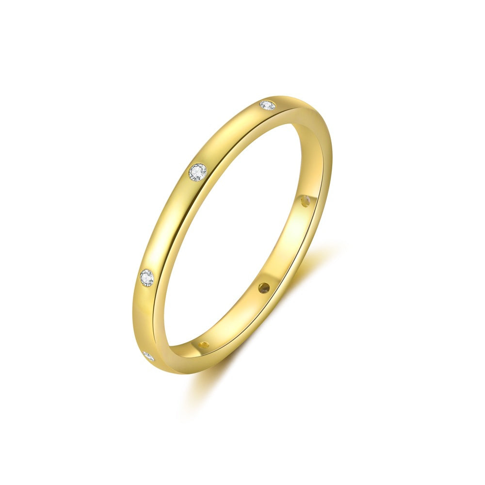 Sterling Silver Square Geometric Zirconia Ring