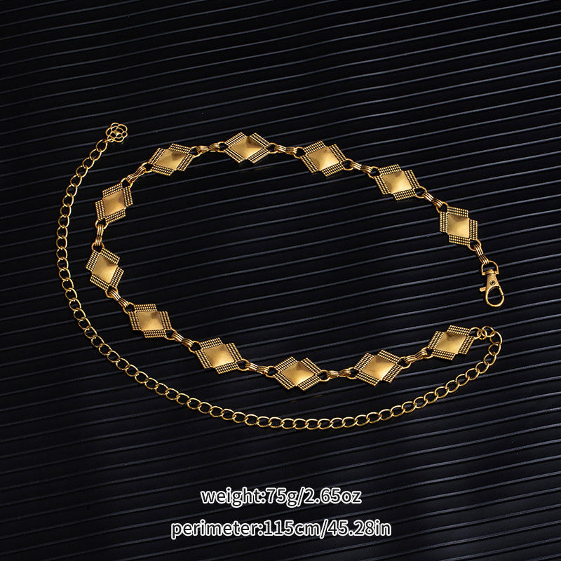 Rhombus Metal Boho Adjustable Waist Chain