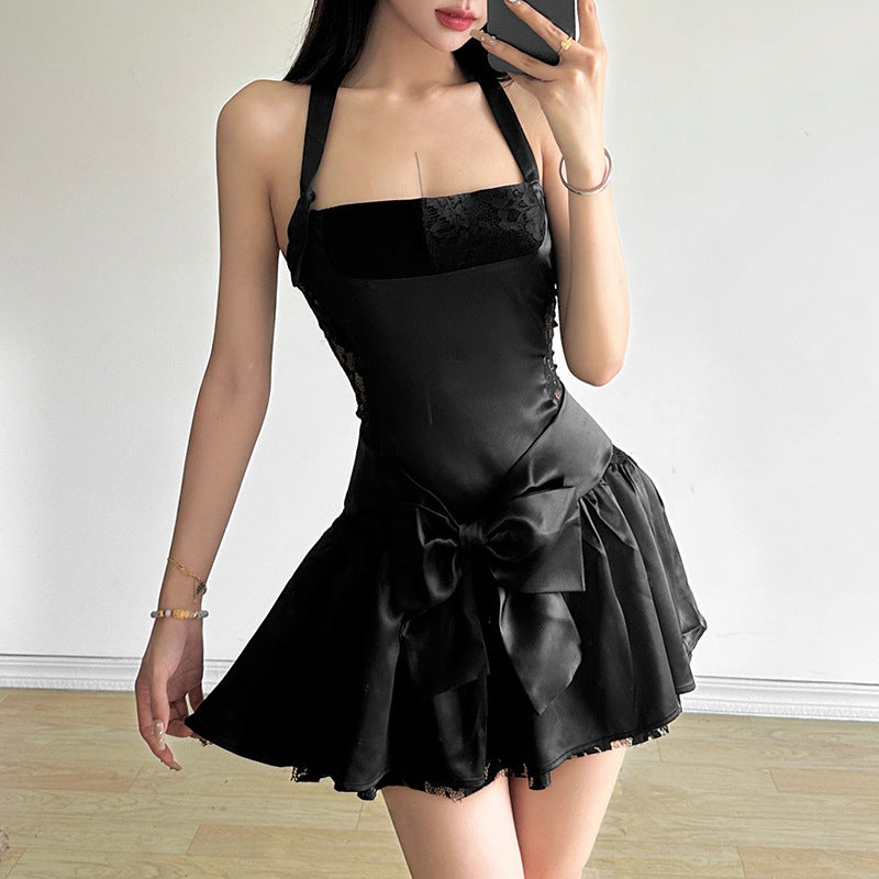 Summer Women Clothing Sexy Bow Halter Backless Slim Dress Women
