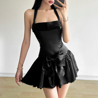 Summer Women Clothing Sexy Bow Halter Backless Slim Dress Women