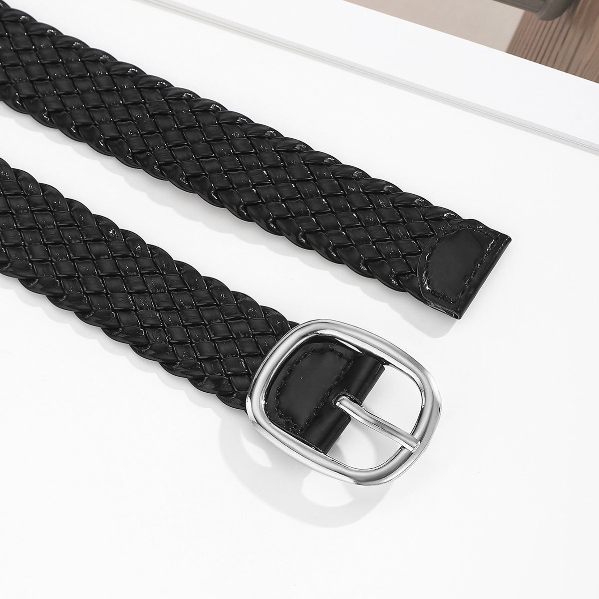 Handmade Woven Patent Leather Belt