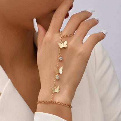 Heart Charm Hand Back Chain Finger Bracelet